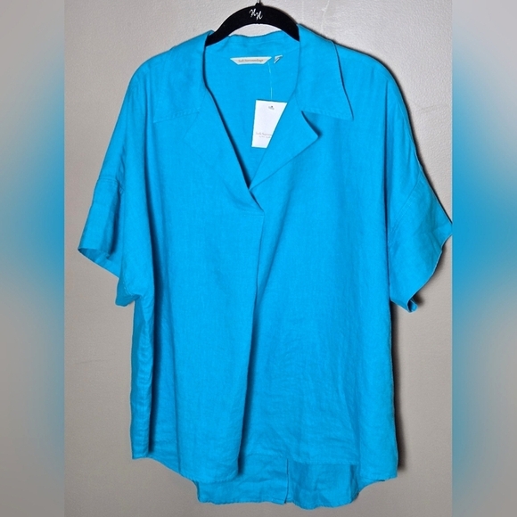 NWT Soft Surroundings 100% Linen Button Back Minimalist Chic Tunic, Size 1X - Picture 1 of 4